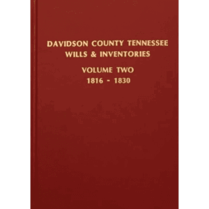 Red book cover, Davidson County Wills, 1816-1830.