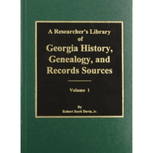 Book cover: Georgia History and Genealogy Volume 1.