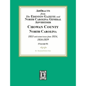 Green book cover, Chowan County historical abstracts.