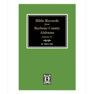Green book cover, "Bible Records" Barbour County.