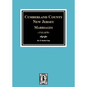 Cumberland County New Jersey Marriages book cover.