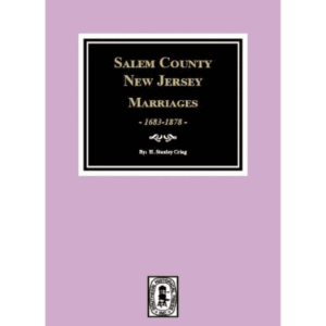 Book cover: Salem County New Jersey Marriages.