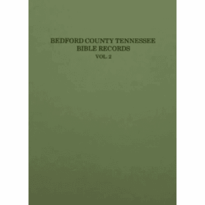 Green book cover, Bedford County Bible Records.