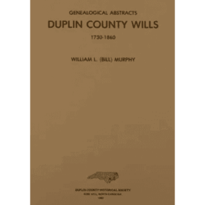 Cover of Duplin County Wills book.