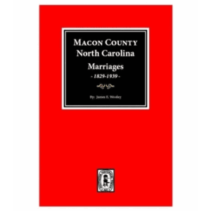 Red book cover, Macon County Marriages.
