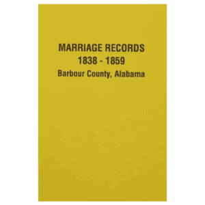Yellow book cover, Barbour County marriage records.