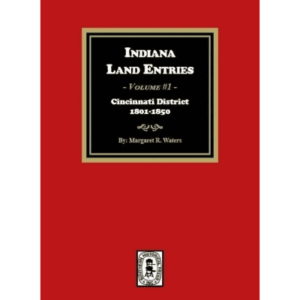 Red book cover, "Indiana Land Entries" title.