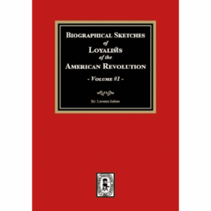 Red book cover, "Biographical Sketches of Loyalists.