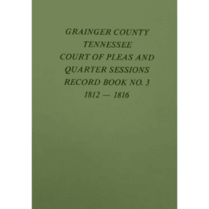 Grainger County court record book cover.