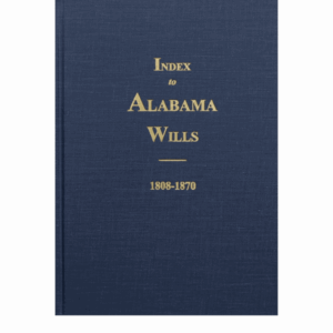 Blue book cover "Index to Alabama Wills".