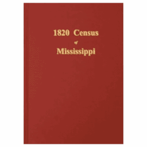 Red book titled "1820 Census of Mississippi".