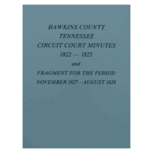 Blue cover of Hawkins County court minutes.