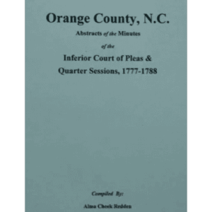 Book cover: Orange County court records, 1777-1788.