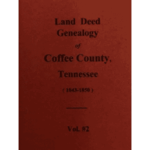 Red book cover, land deed genealogy text.