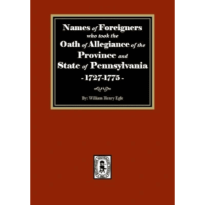 Book cover: Names of Foreigners, Pennsylvania 1727-1775.
