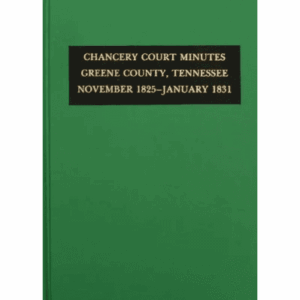 Green book, Chancery Court Minutes cover.