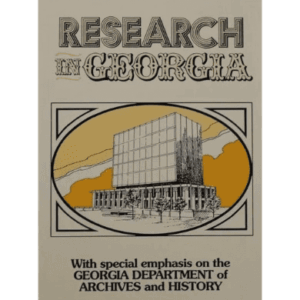 Research in Georgia poster with building illustration.