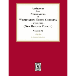 Book cover, Wilmington newspapers abstracts, 1798-1800.