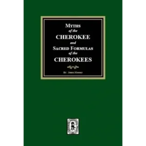 Green book cover: "Myths of the Cherokee".