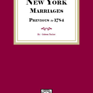 Cover of a New York marriages record book from 1781, burgundy with white label.